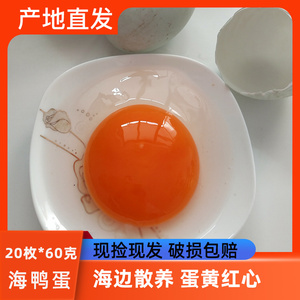 新鲜海鸭蛋广西北海正宗红树林农家散养20枚北部湾红心绿皮土鸭蛋