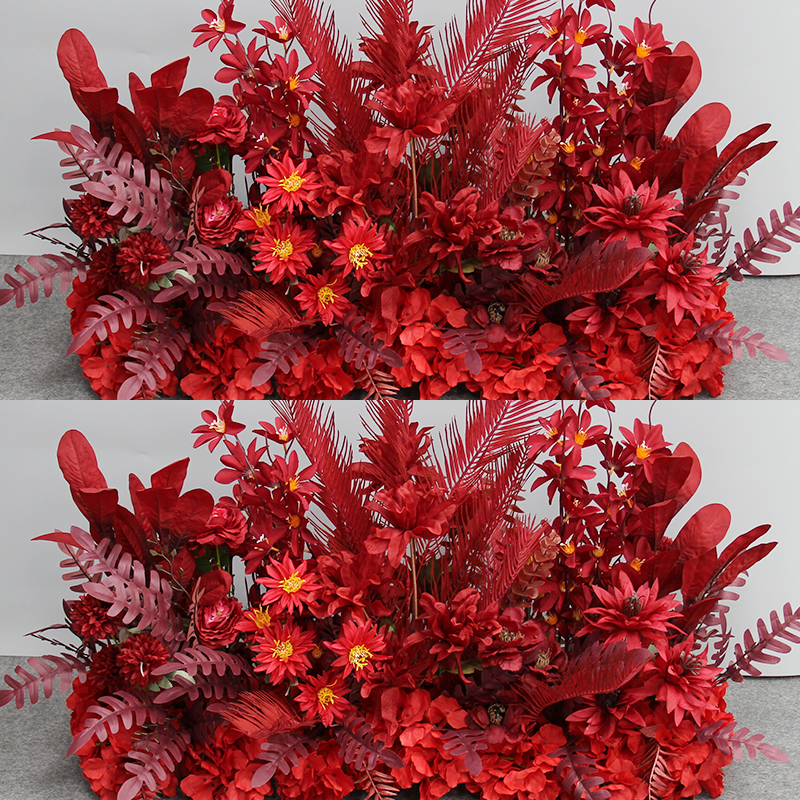 婚庆地排花仿真花成品装饰路引花