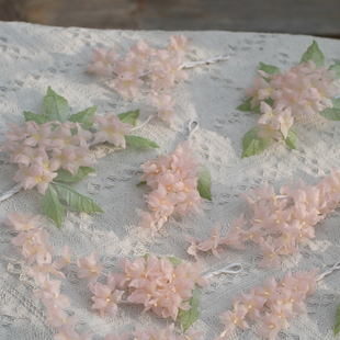 粉团|黑喵喵原创烫花绣球黄粉色真丝造花汉服头饰甜美古风发饰