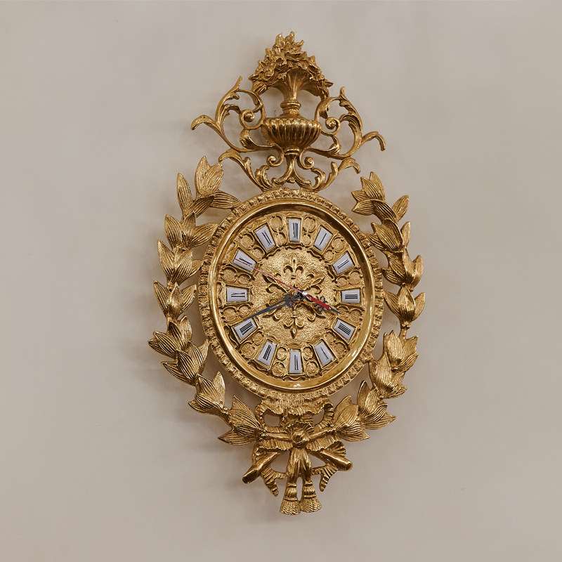 奢华法式重工雕刻全铜装饰挂钟工艺品钟欧式别墅客厅餐厅墙壁时钟