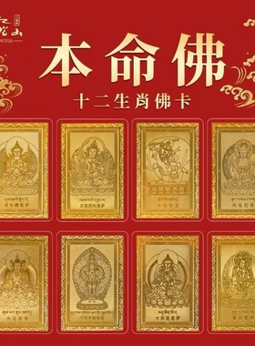 2025蛇本命年大岁生肖蛇猪虎猴龙本命佛金卡金属卡片随身护身