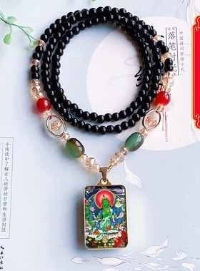 二十一度母项链白度母挂件大白伞盖佛母定制佛像男女款绿度母吊坠