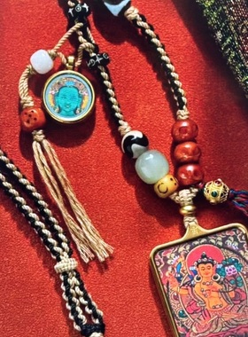 蛇年大善堂西藏十二生肖本命佛藏族饰品机打画芯唐卡全套送礼盒