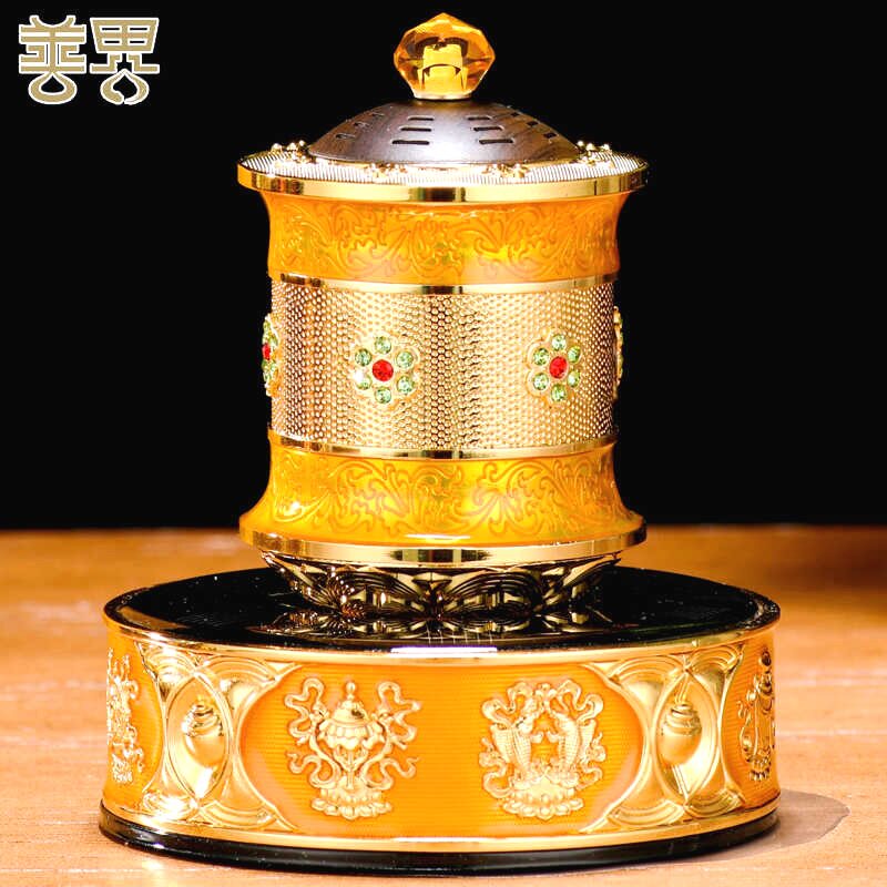 德田藏式太阳能充电永动旋转轮汽摆件