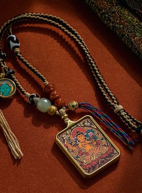 蛇年大善堂西藏生肖本命年唐卡吊坠男女项链挂饰配全套送礼盒