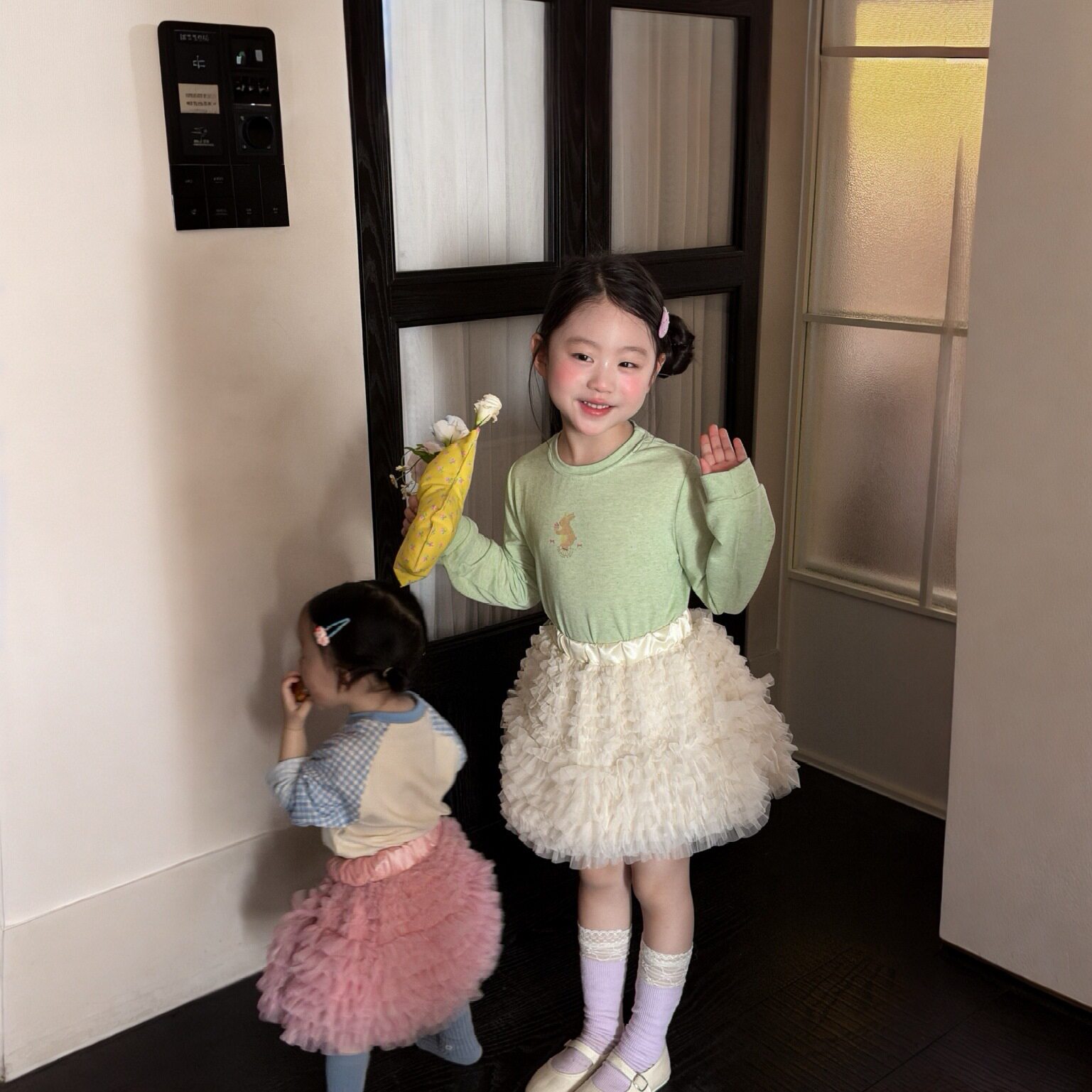 2026春款女童韩系卡通可爱小兔子长袖T恤软糯面膜t恤中小童小清新