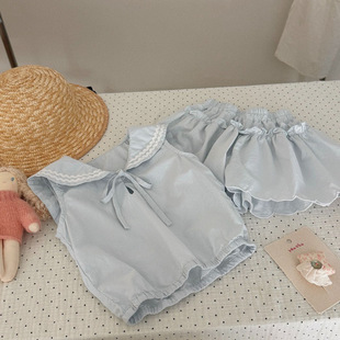 儿童韩版宽松休闲两件套2026夏季新款女童宝宝简约时尚无袖童套装