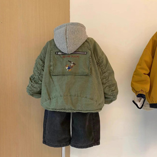 儿童棉服冬季派克服羊羔毛内里外套新款男女童保暖加厚中长款