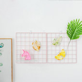 彩色网格照片墙铁艺加粗免打孔上墙架 饰挂网 ins少女心网红房间装