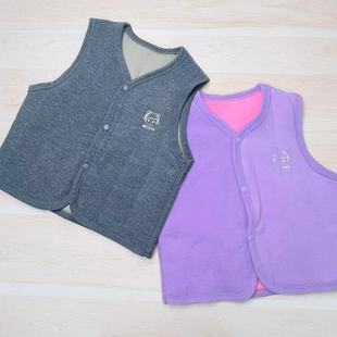 子偏小 B61男女宝蚕丝羊绒马甲 码 胸标图案随机 5018 按扣马甲