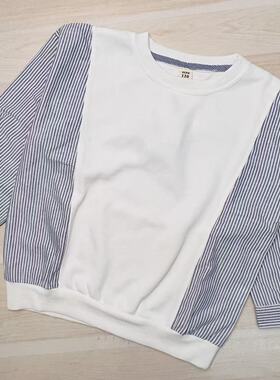 B41纯棉男童宽松版假两件衬衣 卫衣2002