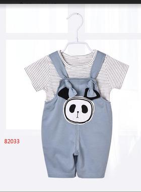 B62钓背带套装条纹熊猫82033