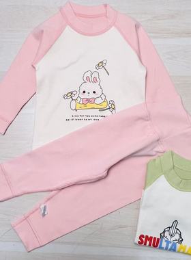 B211馨高腰舒绒秋衣套装 羊毛拉架宝宝秋衣套装 300克厚款