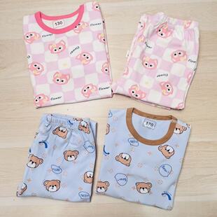 160春秋款 B110喜男女童薄款 5100 纯棉莱卡秋衣套装