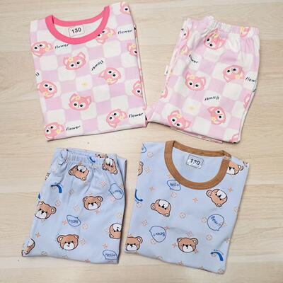 B110喜男女童薄款纯棉莱卡秋衣套装5100   90-160春秋款