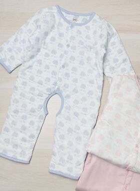 A82米乐熊秋冬款表里纯棉开裆哈衣 薄棉开裆连体4668 A类 66-80码