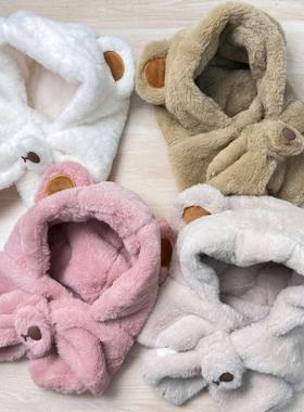 A41冬款加厚儿童帽子围巾二合一 颜值高 品质好0976