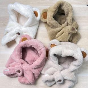 品质好0976 颜值高 A41冬款 加厚儿童帽子围巾二合一