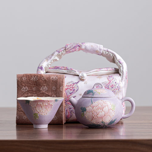 便携式一壶一杯旅行茶具手提包