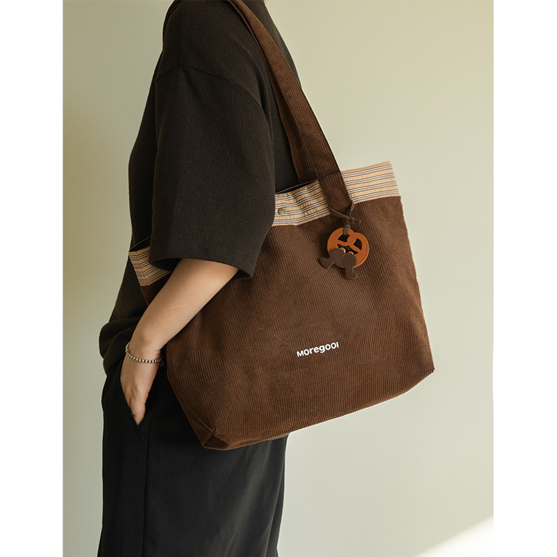 MOREGOOL灯芯绒托特包