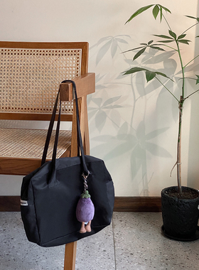 MOREGOOL 23/FW原创黑色方形包降落伞波士顿包 小众大容量公文包