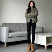 棒球领宽松加厚保暖棉衣 2026春秋季 菱格棉服女拉链 百搭绗缝外套