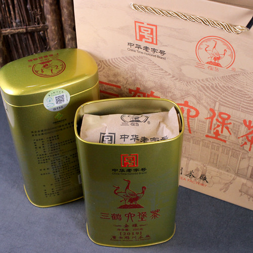 六堡茶黑茶三鹤金罐养胃