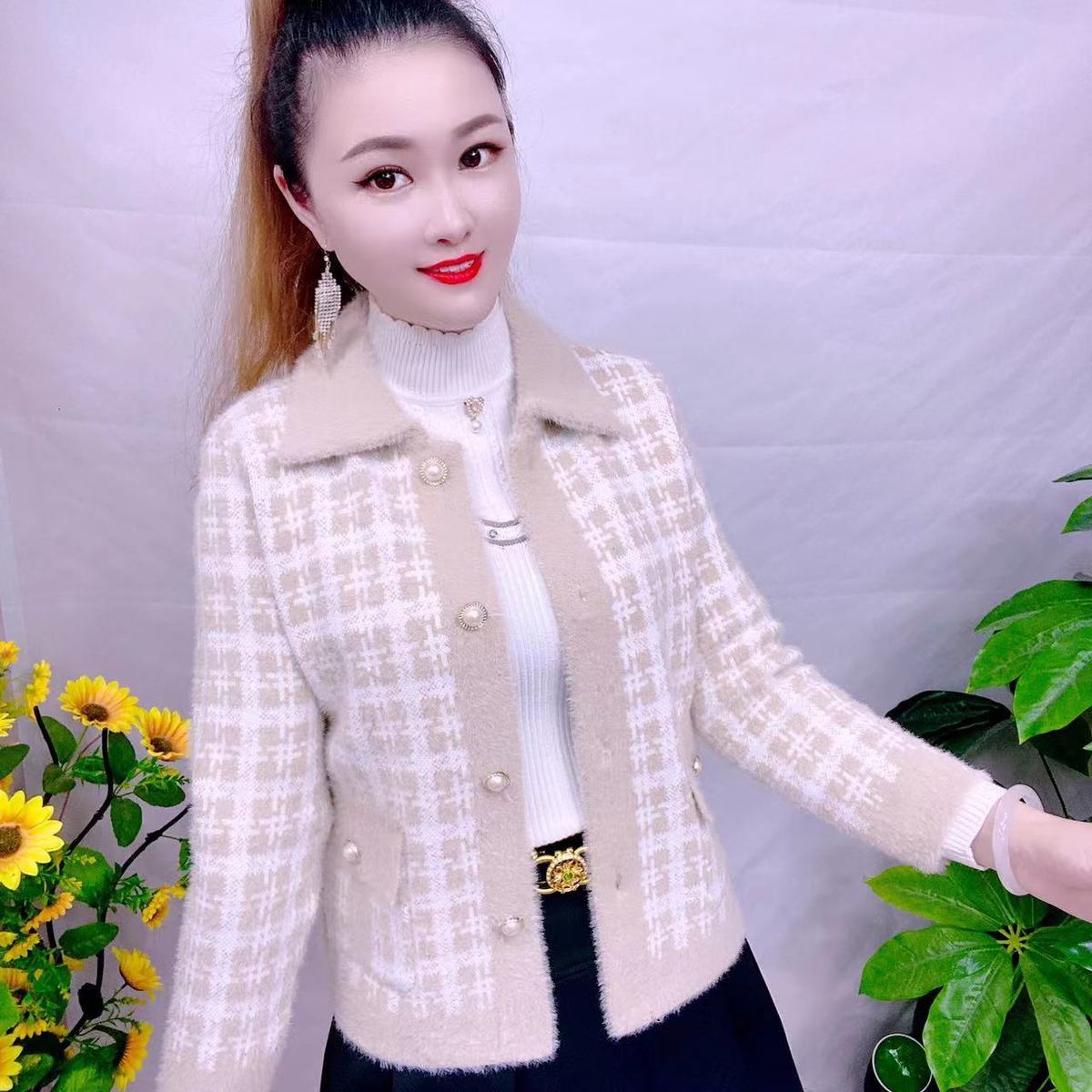 气质外套水貂绒2025加厚小香风秋冬新款洋气潮流开衫网红短款上衣