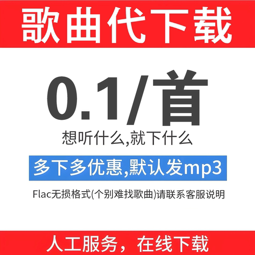 歌曲下载人工代下载MP3高品质FLAC无损车载DJ歌曲音乐格式转U盘