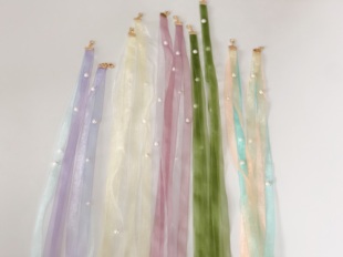 ｛一对。人鱼珍珠丝带｝满29包邮 汉服发带古装国风古风发饰发夹