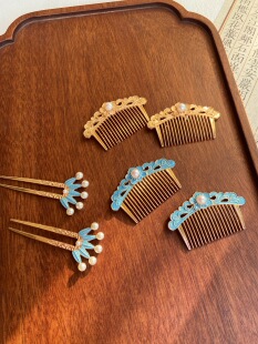 ｛小幽窗珍珠发梳｝汉服掩鬓唐风宋制发饰发簪子发夹古装头饰旗袍