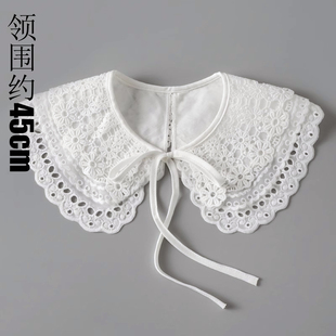 韩版 饰万能衣领 外搭配裙小披肩假领子神器减龄娃娃领百搭蕾丝领装