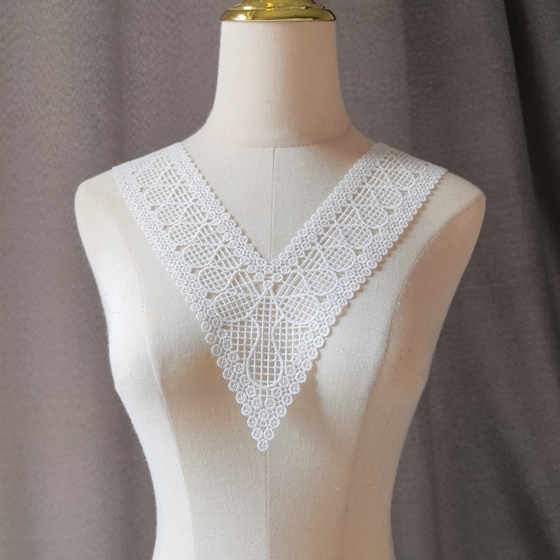 领先生V领领口花边装饰领服装胸花辅料防走光衣领DIY手工缝制假领