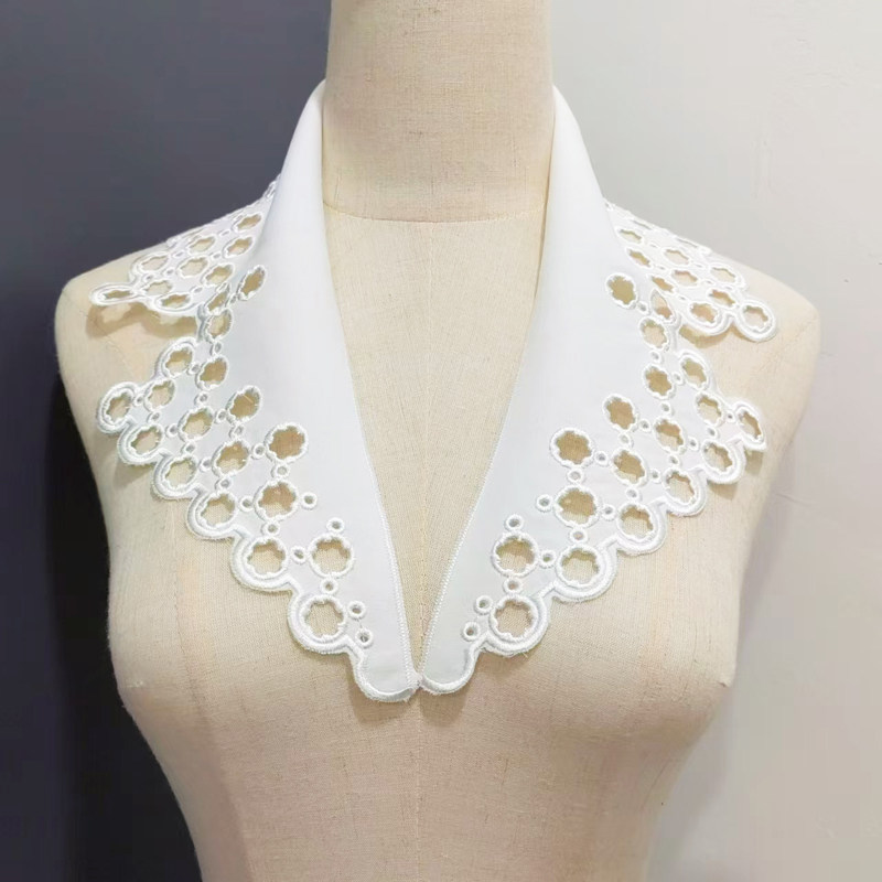 领口花边辅料DIY手工缝制假领V领西装衬衫领装饰领护颈衣领