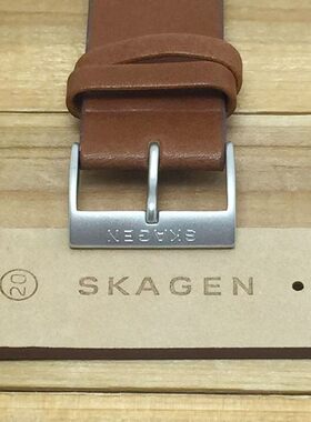 SKAGEN棕色20mm真皮表带