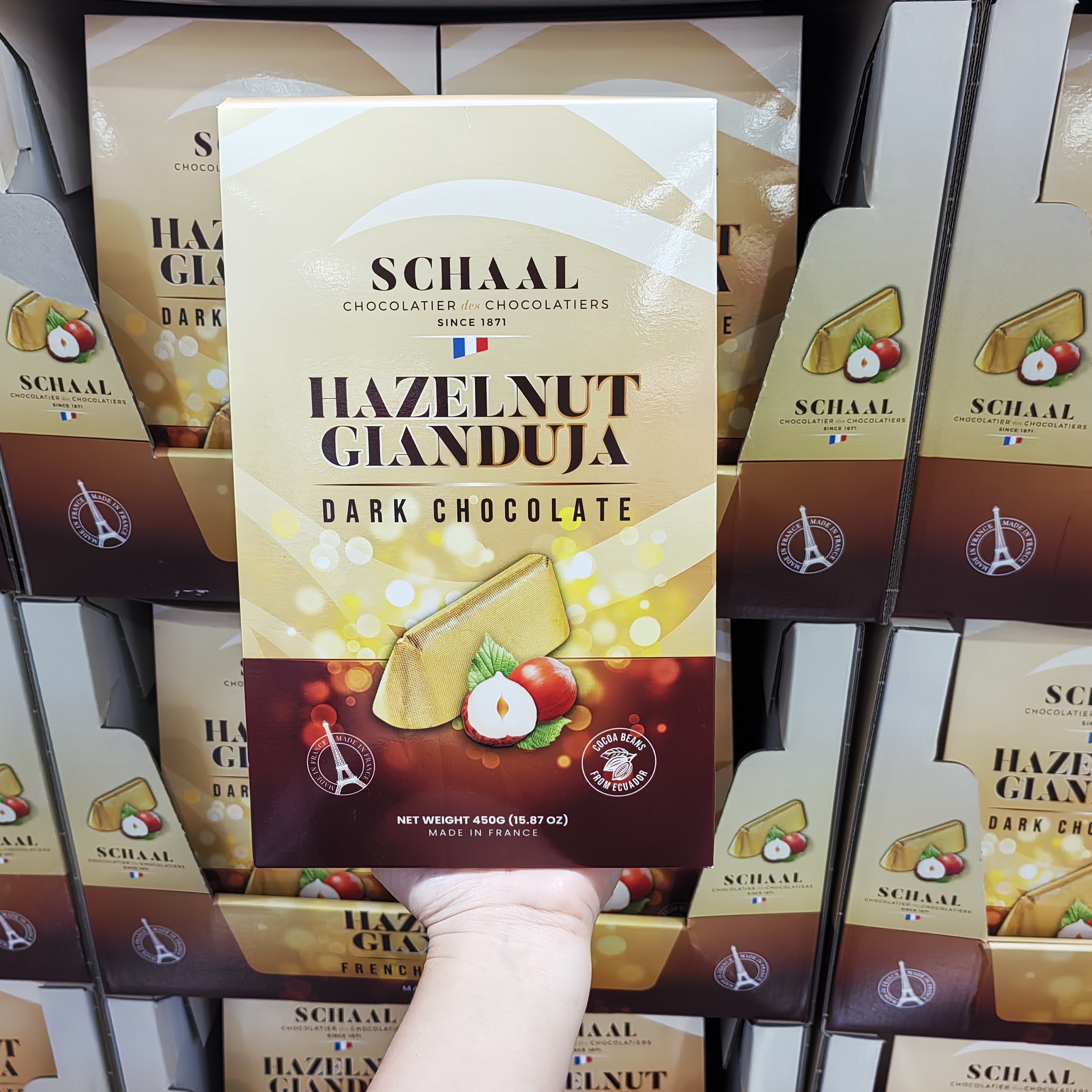 开市客代购 法国进口榛子饼干片黑巧克力450g 巧克力饼干下午茶