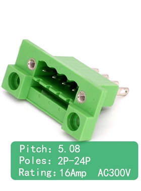 DFK-MSTB 2,5/ 2-16-GF穿墙空中对接式接线端子铜公母插拔连接器