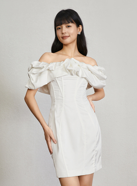 AEL抹胸连衣裙白色短裙2025新款夏季高级感礼服裙轻奢小众高端