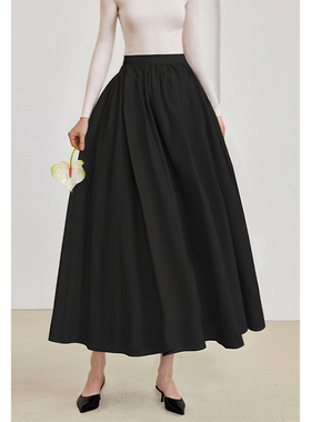 AEL原创气质半身裙女2025新款秋季高腰a字大摆伞裙