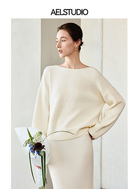 AEL原创法式针织套装裙2025秋气质名媛高级感针织衫半身裙两件套