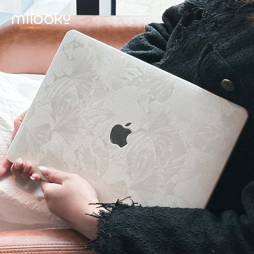白色银杏MacBook防摔皮质保护壳