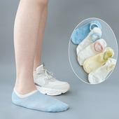 薄纯棉防臭浅口船袜女防滑不掉跟小码 白色无骨袜子女潮网红款 短款