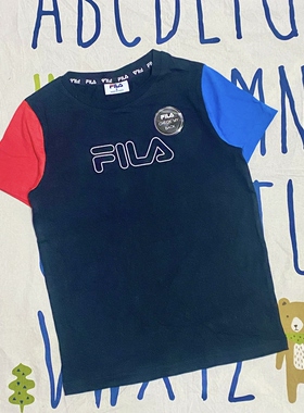 FL儿童撞色短袖T恤纯棉运动T恤8-12码