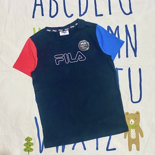 FL儿童撞色短袖T恤纯棉运动T恤8-12码