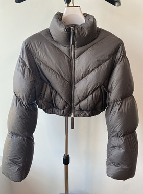 小众设计 23冬季 洋气时髦落肩收腰廓形保暖百搭立领短款羽绒服女