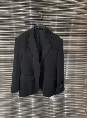 小众设计 23春 经典简约百搭 字母刺绣贴标廓形西装外套 男女同款