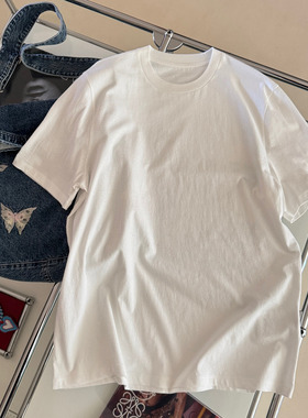 小众设计 简约青春百搭 和平鸽建筑印花圆领宽松短袖T恤 男女同款