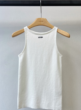 小众设计 25早秋 优雅小清新 胸前字母提花修身显瘦百搭针织背心