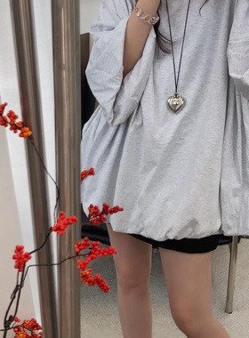 小众设计 25夏 Jennie同款1996字母涂鸦贴布标签宽松灯笼短袖T恤