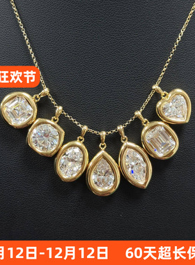 老钱风4克拉莫桑石镀金锁骨链